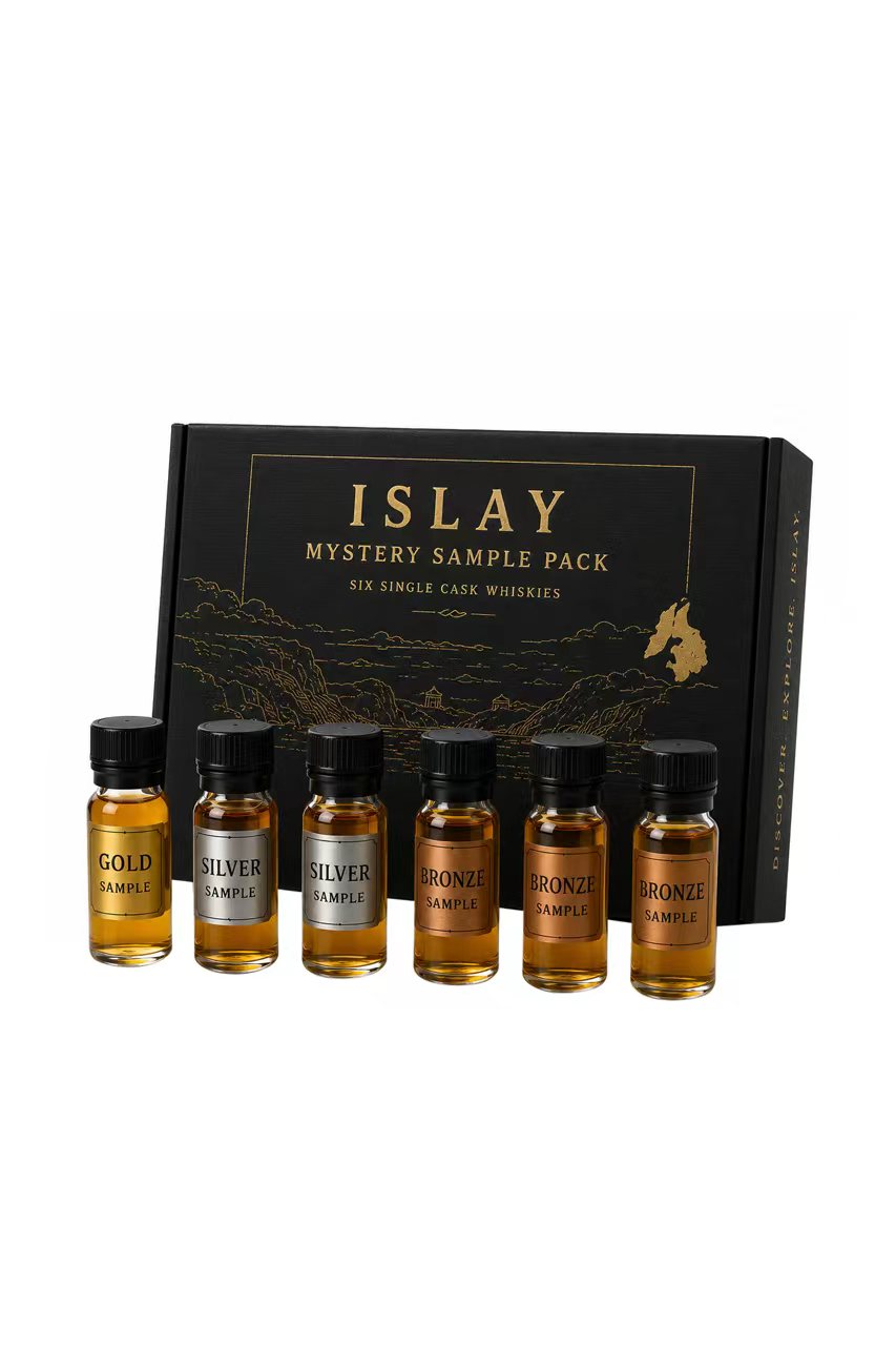 Islay Mystery Sample Pack – 6 Single Cask Independent Bottling Whisky Samples
