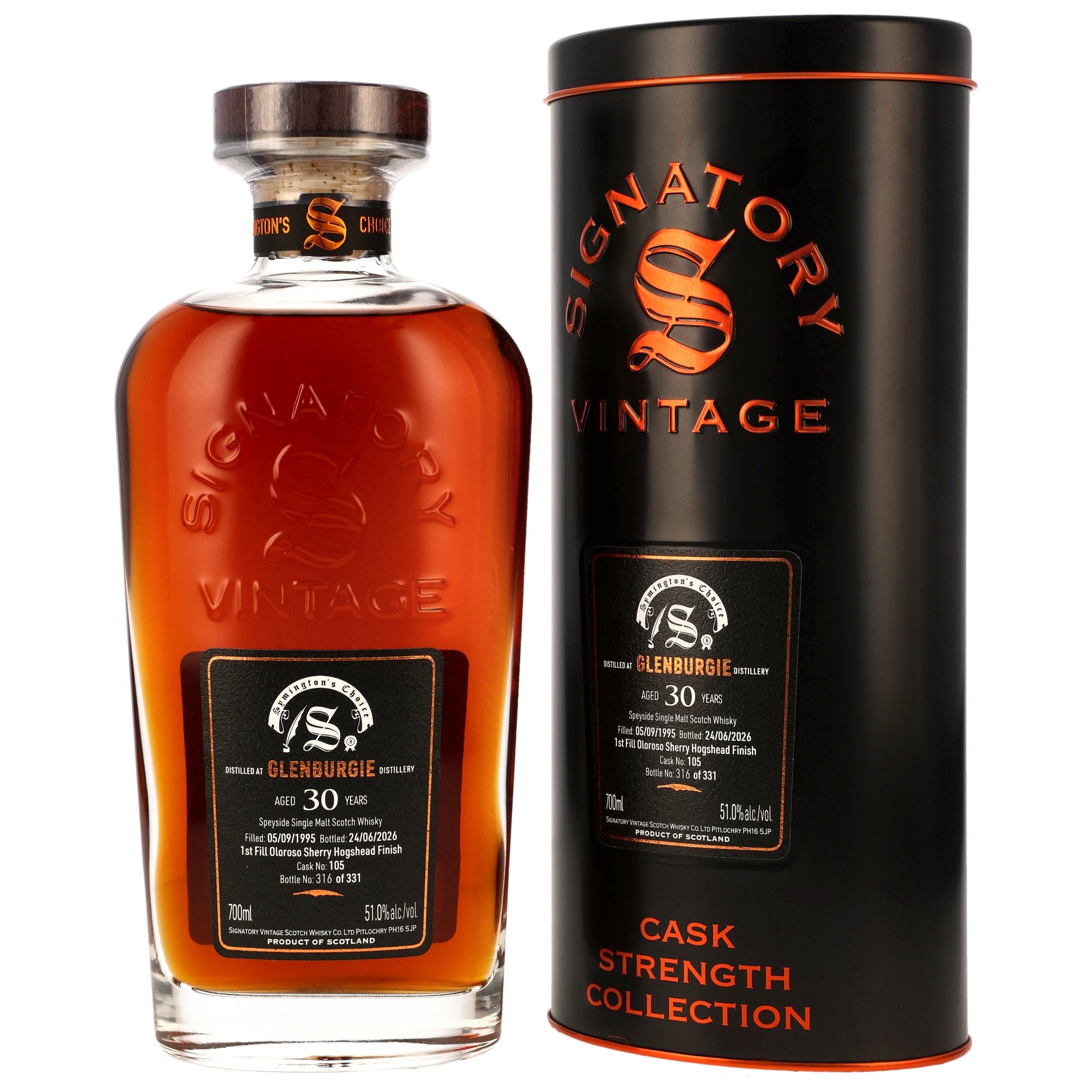 (Pre-Order) Signatory Vintage 1995 Glenburgie 30 Year Old Single Cask Single Malt Scotch Whisky