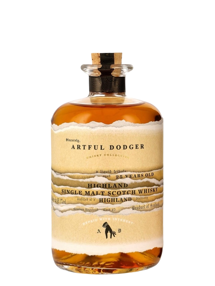 Artful Dodger 1996 Highland (Clynelish) 25 Year Old Bourbon Hogshead Single Cask Single Malt Scotch Whisky (500ml)