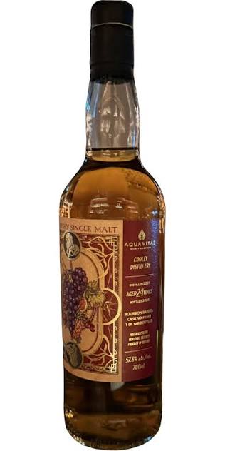Aqua Vitae 2001 Cooley 24 Year Old Bourbon Barrel Single Cask Single Malt Irish Whiskey