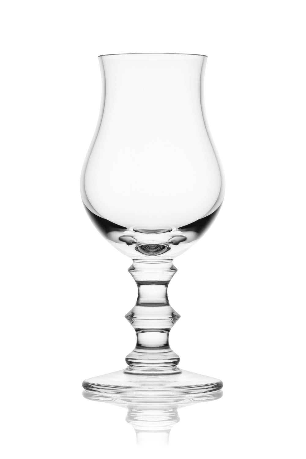 Amber Glass Ribbed Stemmed Crystal Tulip Tasting Glass - G410