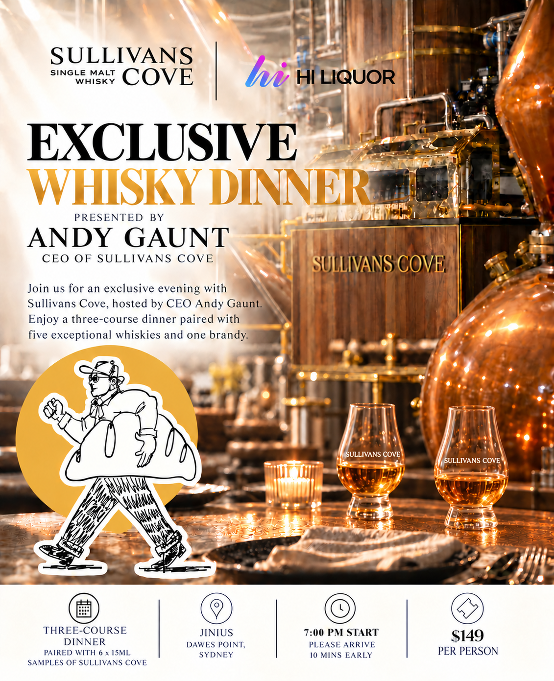 Sullivans Cove Dinner – An Exclusive Evening with CEO Andy Gaunt at Jinius (Friday 13th November)