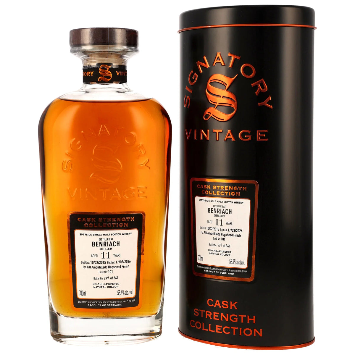 Signatory Vintage 2015 Benriach 11 Year Old Single Cask Single Malt Scotch Whisky