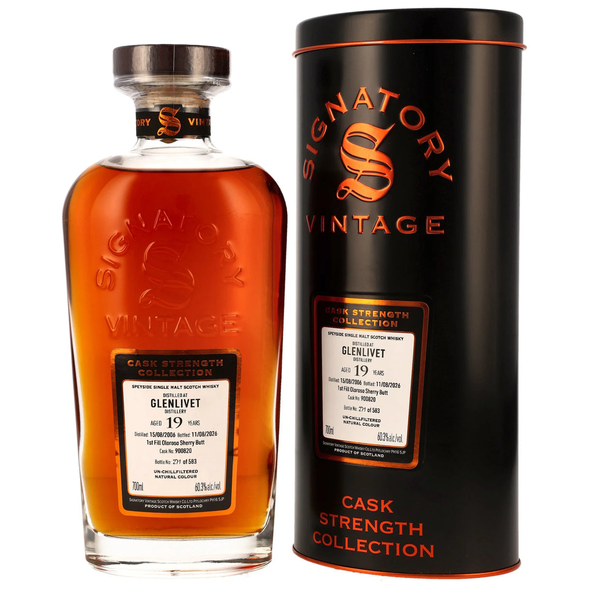 Signatory Vintage 2006 Glenlivet 19 Year Old Single Cask Single Malt Scotch Whisky