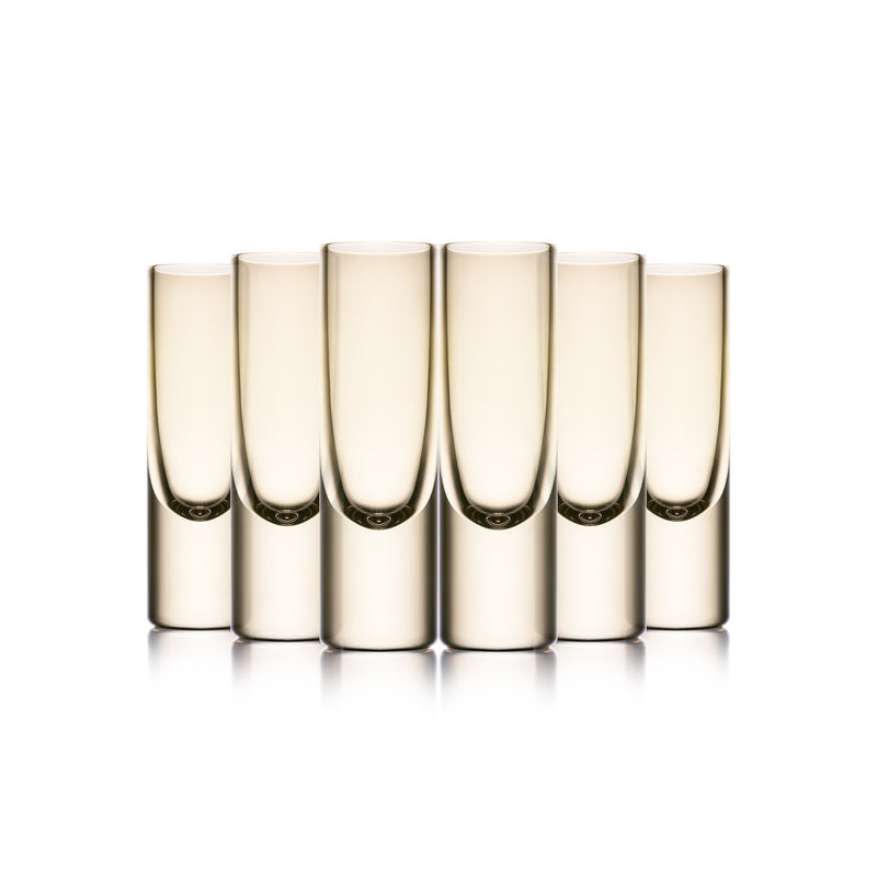 Amber Glass Gold Crystal Shot Glass (40ml) - V101 (6 pack)