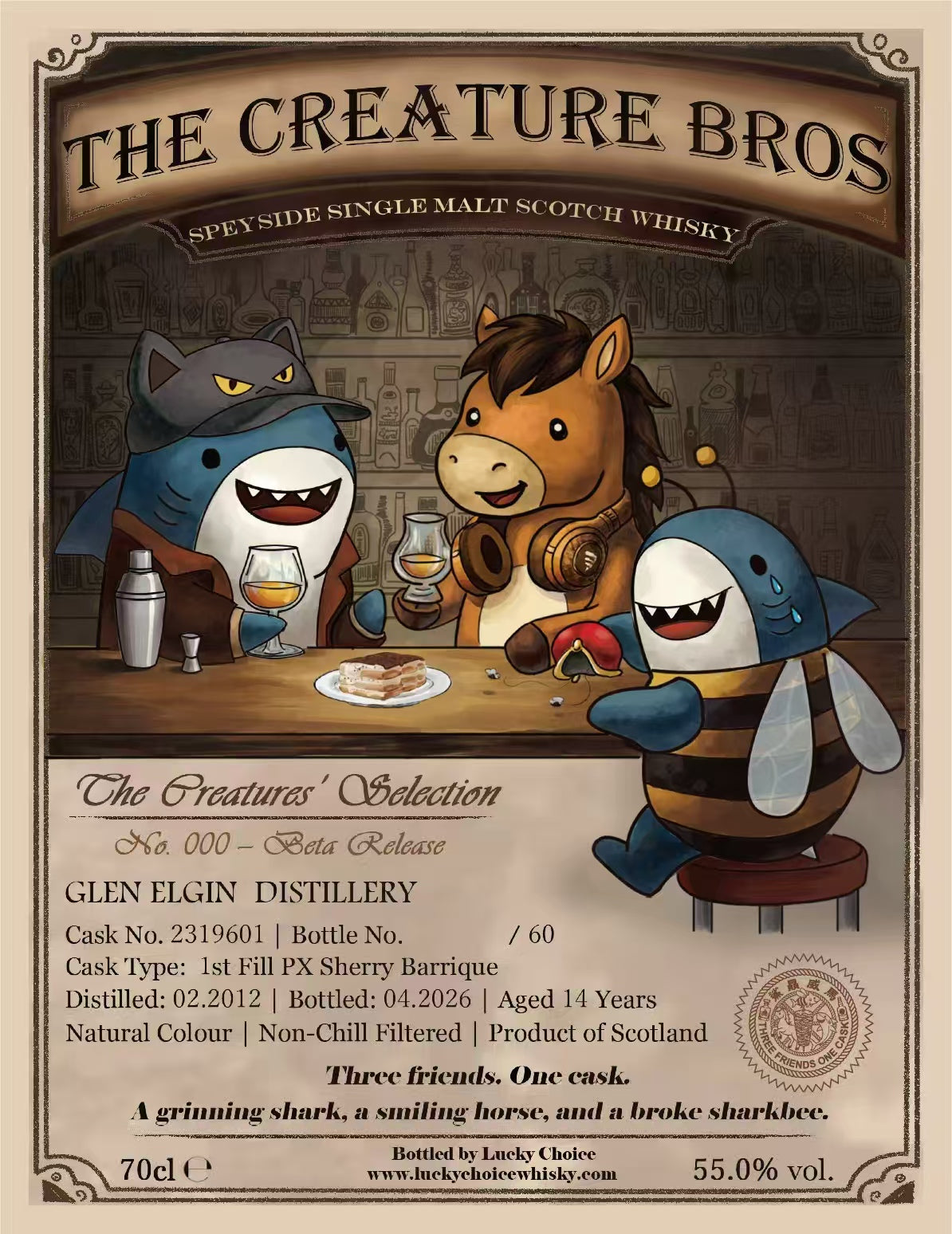 The Creature Bros 2012 Glen Elgin 14 Year Old Single Cask Single Malt Scotch Whisky